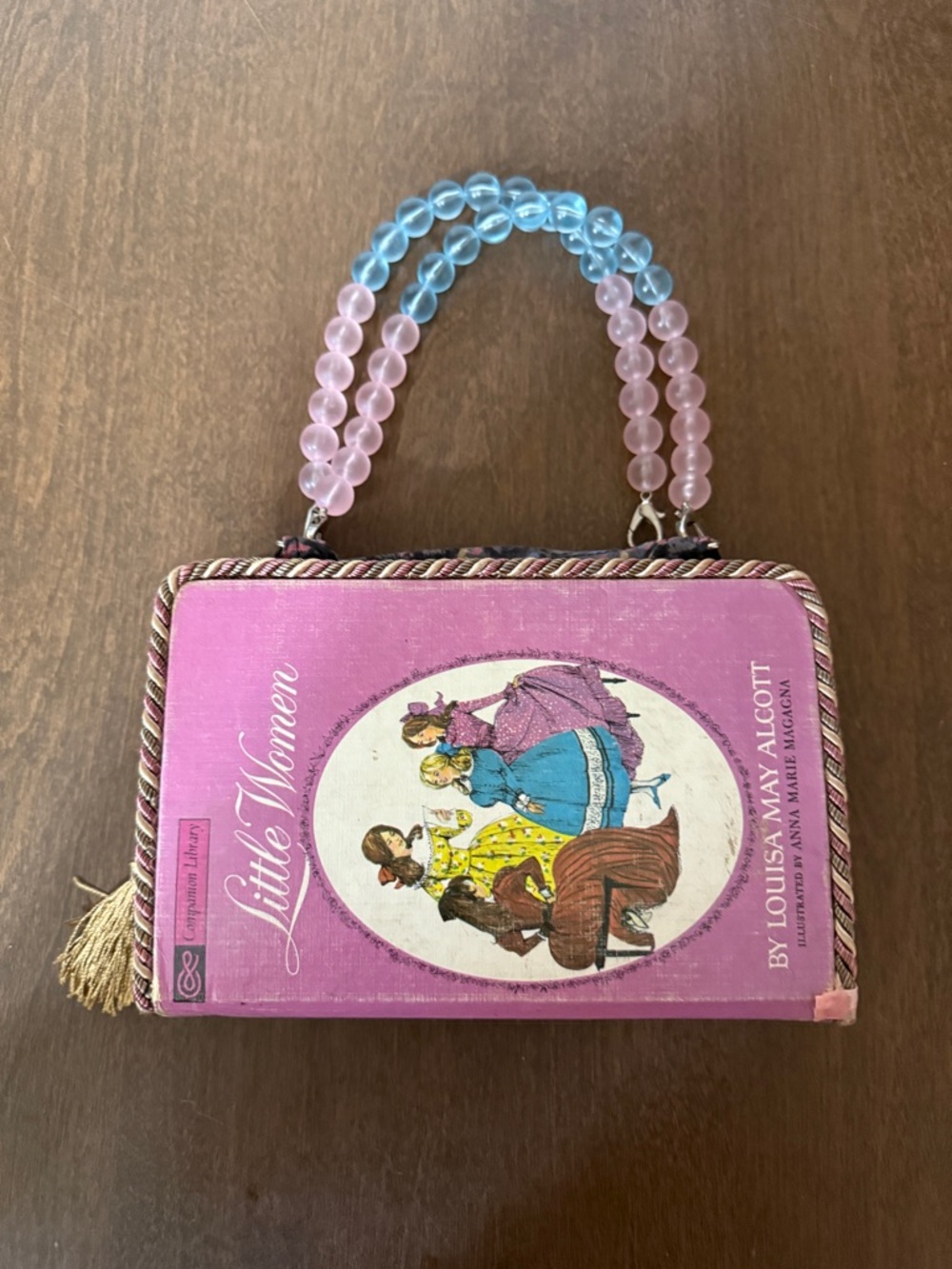 Little Women Book Cover Upcycle Handbag Purse Bead Handle